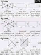3F UL Gear Taiji 1/3 Person Tent for stormrain,1.45/3.2lb Ultralight Backpacking Tent,5000mm+ Waterproof Ventilation,Resistant to Wind gusts of 7,Easy Set up
