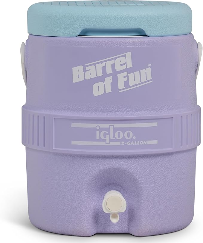 Igloo 2-Gallon Retro Party Water Jug Cooler, Lilac Breeze