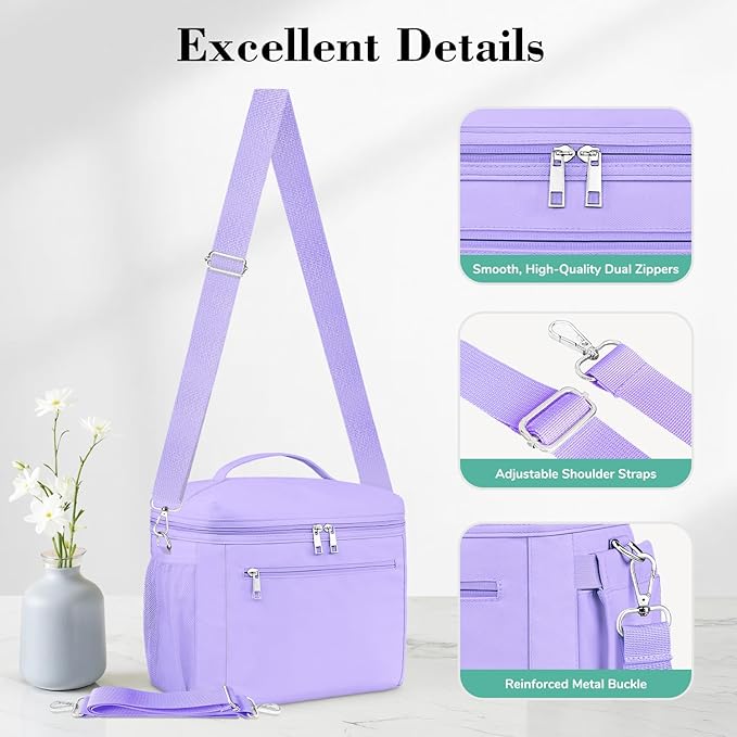 DALINDA Lunch Bag Cooler Bag Lunch Box for Women Men, Insulated Leak Proof LunchBox Lightweight for Picnic,Grocery,Beach,Camping,Travel,Work