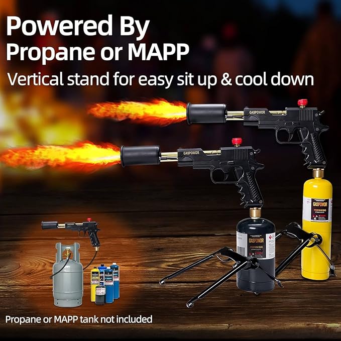 POWERFUL Grill Gun Propane Torch, Searing Torch kit include a Meat Thermometer, Charcoal Starter, Campfire Starter,Cooking Sear Torch,Sous Vide,Kitchen torch, Charcoal BBQ Light,Culinary Torch