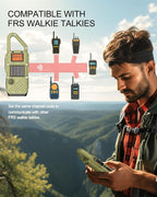 Rechargeable Adult Walkie Talkie with Emergency Solar Hand Crank Charging with FM/NOAA,Weather Alert,LED Flashlight-USB Charging and SOS Siren Long Range 2-Way Radio
