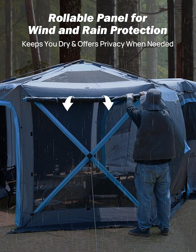 JOYTUTUS Dual-Use Pop up SUV Tents for Camping, 10x10.5 Ft Big Space 2 Rooms Car Tent, SUV Tailgate Tent for Family Camping, 5 Sides Canopy, Portable Carry Bag