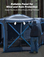 JOYTUTUS Dual-Use Pop up SUV Tents for Camping, 10x10.5 Ft Big Space 2 Rooms Car Tent, SUV Tailgate Tent for Family Camping, 5 Sides Canopy, Portable Carry Bag