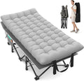 Suteck 32In XXL Folding Camping Cot, 900LBS Heavy Duty Sleeping Cot with Pillow Mattress, 1200D Double-Layer Oxford Portable Cot for Adults with Carry Bag for Home Office Nap Beach Travel