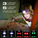 EverBrite Rechargeable Headlamp, 2 Pack Kids & Adult Headlamp with White/Red/Green Light, Memory Function, 120° Adjustable, IP54 Waterproof Head Lamp for Camping, Running & Emergencies, Gift Choice