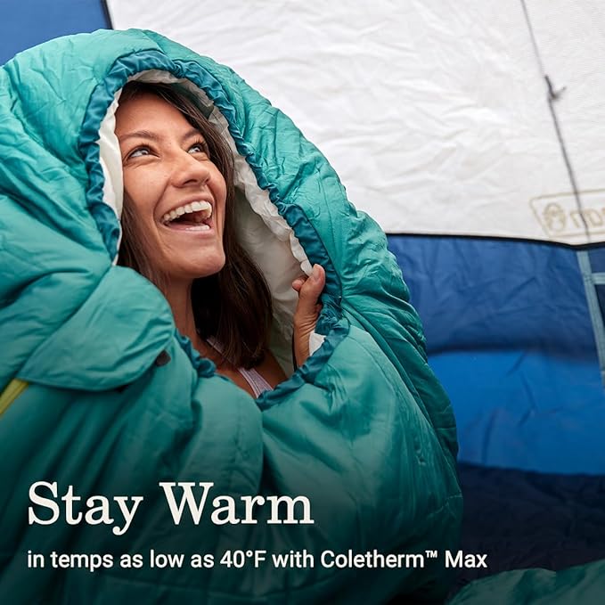 Coleman Big Bay 0/20/40°F Cold-Weather Sleeping Bag, Adult Mummy Sleeping Bag with Headrest, Foot Ventilation, & Storage Sack, Big & Tall Options