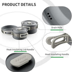 Naturehike Camping Cookware Set Mess Kit for Backpacking Gear, Camp Cooking Set, Camping Pots and Pans Set for Outdoor Backpacking Camping Hiking Picnic