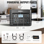 GRECELL H1200 Portable Power Station 1200W, 672Wh LiFePO4 Battery Solar Generator with 10ms UPS, 1200W Solar Power Station, 9 Output Ports for Home Emergency, Outdoor Camping, RV Travel, Laptop TV
