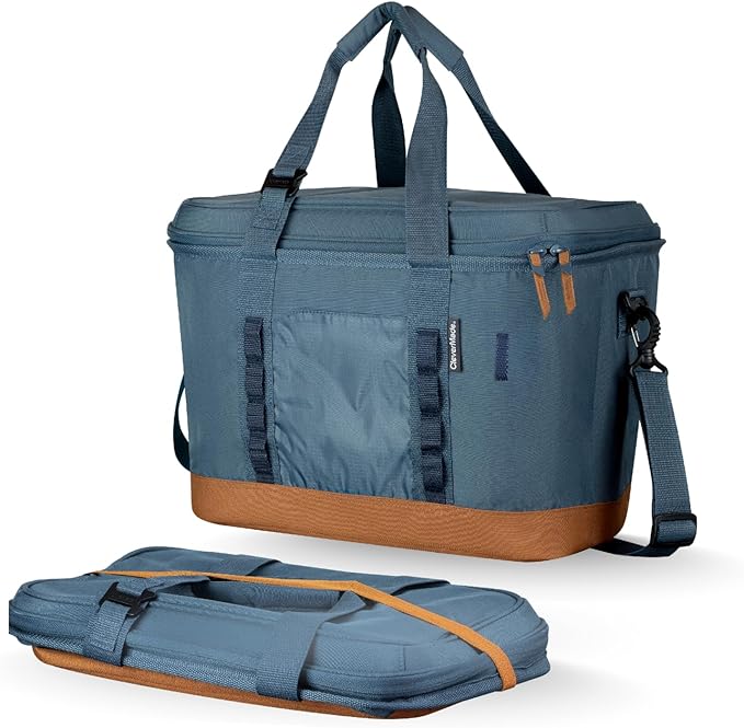 CleverMade Collapsible Insulated Cooler Bag – Leakproof Soft Cooler for Beach, Travel, Car – Bottle Opener