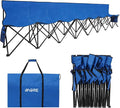 1MORE Portable Folding Bench, Foldable Sideline Bench for Team, 8 Seats Outdoor Camping Chair with Carry Bag & Backrest, Team Sport Sideline Bench for Football,Soccer, Fishing. Blue