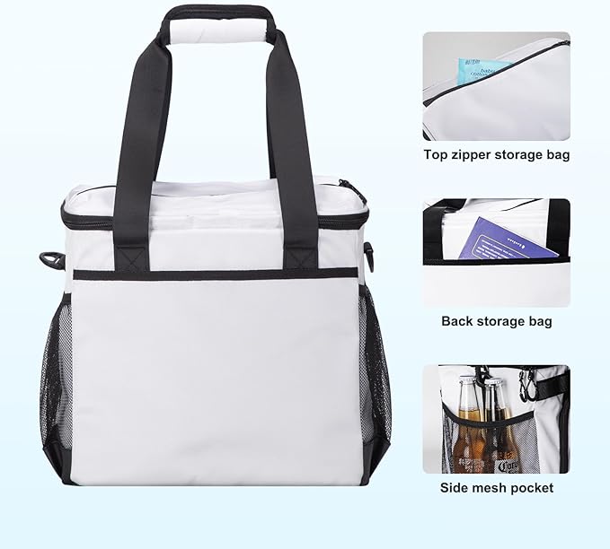 Soft Travel Coolers Bags Insulated Cooling 16hour for Camping Hiking Beach Travel Soft Sided Insulated Cooler Bag 20/48Cans for Women Men