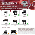 7-Hole Firepot & Hot Rod Igniter Kit Compatible with Traeger, Pit Boss, Camp Chef, Z Grills – Heavy Duty 14-Gauge Steel Burn Pot Assembly Replaces KIT0396 74254 (Includes Screws & Fuse)