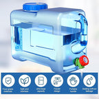 2 Pack 3.2 Gallon Water Container with Spigot Portable Water Tank for Camping No Leakage Watering Dispenser Jug with Tap for Road Trips Outdoor Hiking Emergency Storage Vehicle Picnic Home