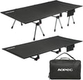 75" Camping Cot, Heavy Duty 330lbs Capacity, Adjustable Height with Leg Extenders, Lightweight Aluminum Frame Portable Folding Bed for Camping,Travel, Beach, Office Nap
