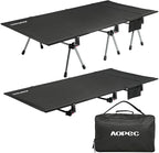 75" Camping Cot, Heavy Duty 330lbs Capacity, Adjustable Height with Leg Extenders, Lightweight Aluminum Frame Portable Folding Bed for Camping,Travel, Beach, Office Nap