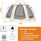 Bubble Tent, AYAMAYA 10x10 FT Screen House for 4-6 People, Outdoor Sports Tent Canopy with Mesh Mosquito Netting for Patio, Camping, Backyard and Outside Activities, Weatherproof Sun Shelter