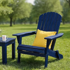 VINGLI Folding Adirondack Chairs Set of 2, Wood Adirondack Chair for Outdoor, Foldable Fire Pit Chairs for Patio, BBQ, Porch, Yard, Pool, Blue