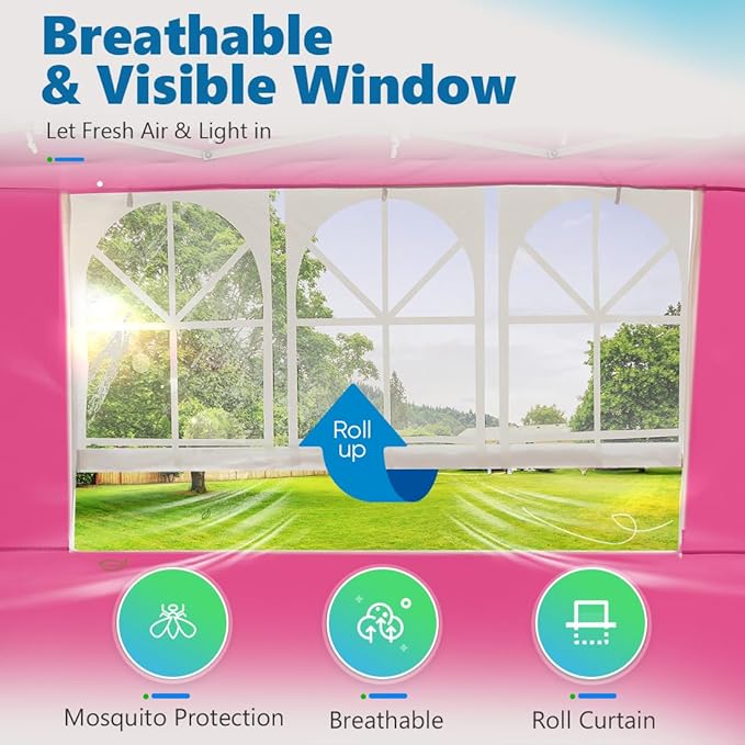 Quictent Easy Pop up Canopy Tent 10'x10' with 4 Detachable Window Sidewalls, One Person Setup, Waterproof Outdoor Portable Vendor Event Tent Shelter Enclosed, Wheeled Bag Included