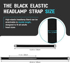 Headlamp Strap Replacement Headband for Black Diamond Petzl Pelican Fenix Streamlight, Elastic Headlight Strap and Top Headband 1” Width Comfortable Band, Silicone Anti-Slip, 4 Pcs