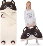 70" 4.2lbs Cat Thickened Kids Nap Mat for Preschool, Daycare,Kindergarten,Soft Washable for Boys and Girls, 2-in-1 Stuffed Animals Sleeping Bag and Pillow, Sleep Sack for Toddlers