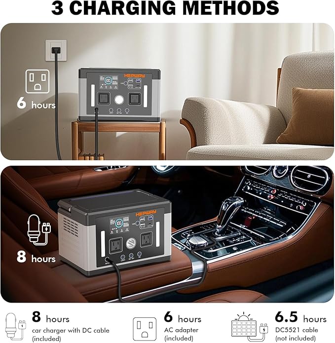 Portable Power Station 700W 577Wh Solar Generator, 120V Pure Sine Wave AC, PD 60W Fast Charge, 1000W Surge Inverter Power Bank Home Backup Battery for CPAP, Camping, RV, Outage