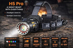 Long Range Rechargeable Headlamp, 5-Color-in-1, Zoomable Hunting Headlamp for Coyotes Hog Predators, Blood Tracking Light, Head Lamp Light for Search Rescue Outdoor Use Emergencies Gift
