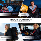 Cotton Flannel Sleeping Bag for Adults,4 Season Extra Wide Big&Tall XXL Portable Sleeping Bags for Warm Cold Weather Winter,Camping SleepingBag with Compression Sack,Hiking Backpacking,Indoor Outdoor