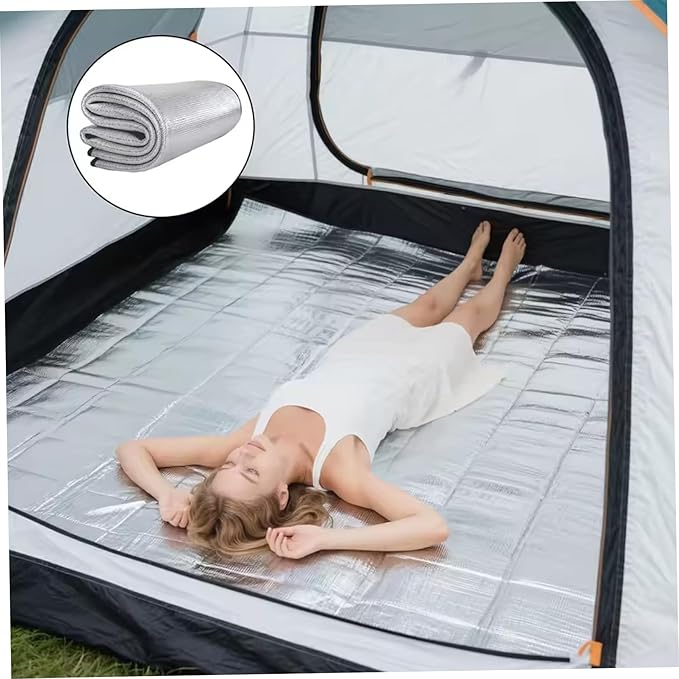 Camping Sleep Pad, 59.1x78.7 Waterproof Thicken Camping Sleeping Mat, Portable Aluminum Foil Insulating Pad for Outdoor, Sleeping Mat