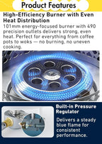 CAMPINGMOON Portable Propane Camping Canister Top Stove with Burner Grate Pot Stand PG-4/PG-4ST (Gas fuel not included)