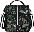 VLM Lunch Box for Women, Insulated Lunch Bag Women with Adjustable Shoulder Strap, Cute Lunch Tote Bag for Work,Picnic,Camping (Green Floral, Small)