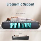 Air Mattress Queen with Built in Pump 13" Double Height Inflatable Mattress with Soft Flocked Top & Carry Bag Adjustable Blow Up Mattress Portable Air Bed for Guest Indoor