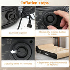 Queen Air Mattress Full with Built in Pump for Camping 16" High Speed Inflatable Mattress Inflation Completed in 3 Minutes, Luxury Blow up Mattress Comfort Flocked Airbed for Guest,Home