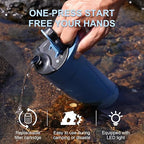 SurviMate Electric Water Purifier Survival,Portable Water Filter Bottle for Survival,0.01μm 22 Ounces with Emergency Lighting, NSF/ANSI 42&372 Certified,Bottle with Filter for Hiking, Camping, Travel