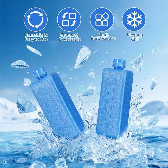 Angoily Reusable Ice Packs for Fan Air Cooler Portable Ac Ice Packs 4.53X1.57X1.18 Inches Cooling Blocks for Evaporative Air Conditioner and Camping Cooler Accessories