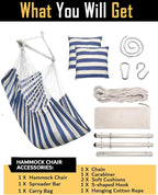ADVOKAIR Hammock Chair Large 70.9"x47.2", 32% Bigger XXL Hanging Swing Chair with 500lbs Capacity, Heavy Duty Steel Spreader Bar, Extra Roomy Comfort for Adult Indoor Outdoor Bedroom Patio