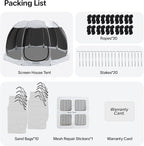 LEEDOR Pop Up Screen House, 6-10-15 Person Outdoor Screen Tent，Camping Screen Room with Carry Bag, Screened Gazebo with Mosquito Netting, Instant UV Resistant Sun Shelter for Garden, Patio, Backyard