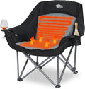Heated Oversized Camping Chair 3 Level Heating Heavy Duty Padded Folding Camping Chairs for Adults with Cup Holder for Outdoor Sports Lawn Garden