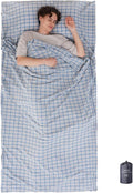 100% Cotton Sleeping Bag Liner with Full Length Zipper on 3 Sides; Single/Double Adult Sleep Sack for Travel & Camping, Multifunctional Travel Sheets (Unzipped 87”x87”) for Hotel, Lightweight