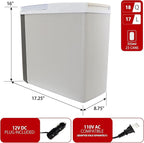Koolatron Electric Portable Cooler Plug in 12V Car Cooler/Warmer, 18 qt (17 L), No Ice Thermo Electric Portable Fridge for Camping, Travel Road Trips Trucking with 12 Volt DC Power Cord, Gray/White.
