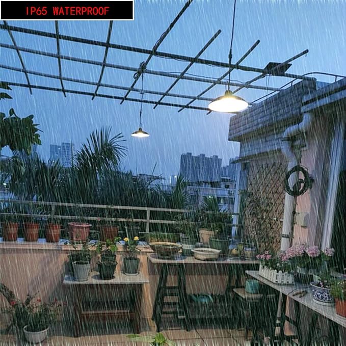 Solar Pendant Lights Upgraded Bulb Lights IP65 Waterproof Dusk to Dawn Auto Lamp with Remote Controller for Outdoor Shed Barn Chicken Coop Bullpen Pig Pen Stables Tents etc(Single Lamp)