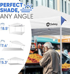 Sekey 10x10 Pop Up Canopy with One Push Setup-Easy Up Canopy with 99% UV Blocking - Instant Outdoor Sun Shade for Events, Parties, Camping- Commercial Gazebo with Weight Bags,Wind Proof&Waterproof