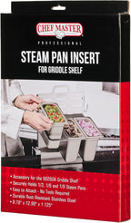 Chef Master Steam Pan Insert for Griddle Shelf Set – Fits 1/3, 1/6 & 1/9 Steam Pans - Keeps Your Ingredients in One Place - Grill Accessories For Restaurants, Diners & Food Trucks - Fits 90260