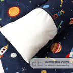 Bunnikins & Clover Toddler Nap Mat with Removable Pillow, Nap Mats for Preschool, Easy Clean Toddler Nap Pad for Kindergarten, Kids Sleeping Bag for Travel Camping