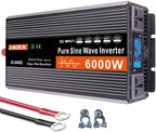3000W 4000W 5000W 6000W (Peak)Pure Sine Wave Power Inverter, Intelligent Solar Power Inverter 12V/24V/48V/60V DC to 220V~240V AC Converter with LCD Display, AC Outlets ,for RV Truck Camping,6000W-12V