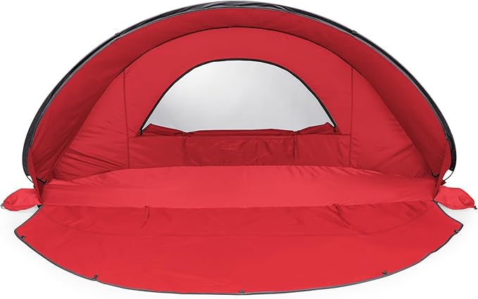 ONIVA - a Picnic Time Brand - Manta Portable Beach Tent - Pop Up Tent - Beach Sun Shelter Pop Up, (Red)