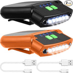 Mudder LED Clip on Cap Lights USB Rechargeable Cap Flashlight Clip Waterproof Ultra Bright Hat Flashlight Headlamp for Fishing Camping Hand Work