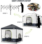 KAMPKEEPER 6 Person Camping Tent, 10x10 Pop Up Canopy Tent with Camping Inner Tent, Converts 10'x10' Straight Leg Canopy into Camping Tent–Fully Vented Roof(Canopy & Frame Included)
