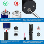 ZMQW Torch Lighter, Camping Lighter, Windproof Adjustable Red/Blue Big Jet Flame Butane Lighter with Safety Lock, Refillable Gas Butane Torch for Grill Campfires Kitchen Candles Fireplace BBQ, Gift