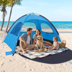 NXONE Beach Tent Sun Shelter with UPF 50+ UV Protection, Lightweight Easy Setup Portable Beach Canopy for Family, Large Space for Beach, Camping & Outdoor, 3/4/6 Person