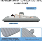 Car Air Mattress, Inflatable SUV Truck Camping Mattress for Back Seat, Thickened Travel Car Bed Sleeping Pad with Inflatable Pier Air Pump 2 Pillows (Grey)